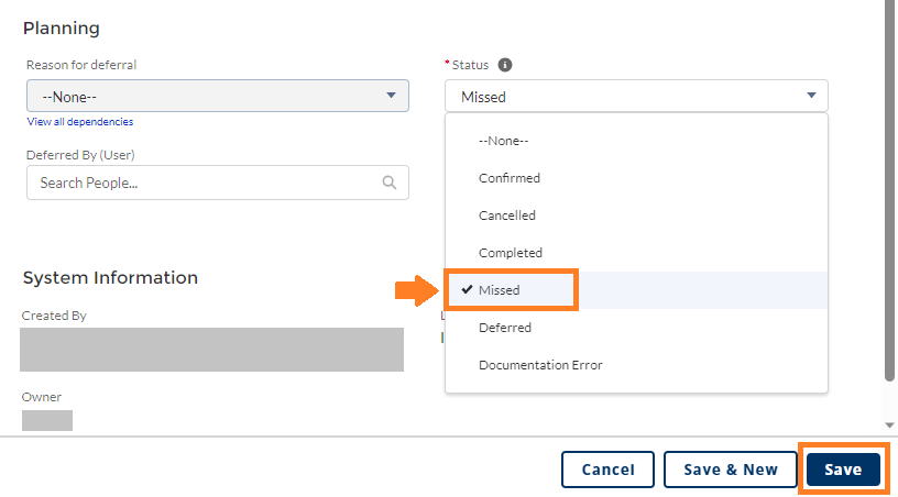 Mark an Appointment as 
